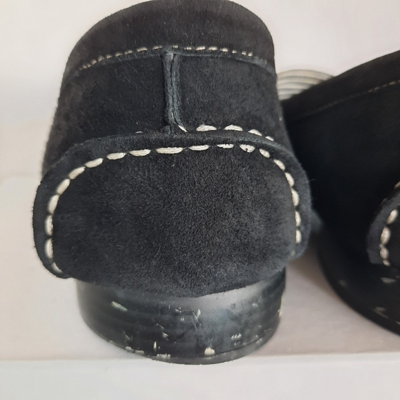 Anne Klein I FLEX Loafers Leather Black Gold Accent Logo Quiet Luxury Size 10.5 - Picture 10 of 16